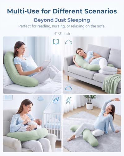 YZ HOME Cooling J Shaped Pregnancy Pillow, Removable Cover - Image 6