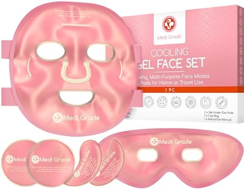 Medi Grade Face Ice Pack and Cooling Eye Mask Set, ChillGel Gel Mask by MediGrade