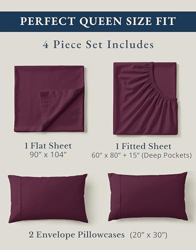 LANE LINEN Queen Size Bed Sheets 100% Organic Cotton 4pc - Image 2