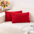 Aegero Pack of 2 Faux Fur Christmas Throw Pillow Covers 12x20 Inch by Unknown