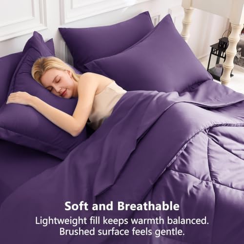 CozyLux King Comforter Set 102"x90" Purple - Image 4