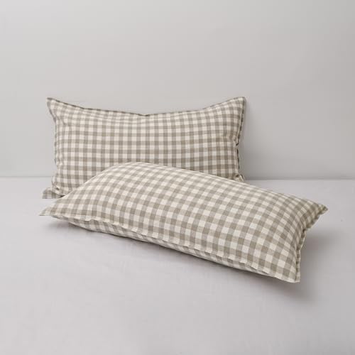 CHUFFED 100% French Linen Pillow Cases King Size Set of 2, Stone Washed Flax - Image 6