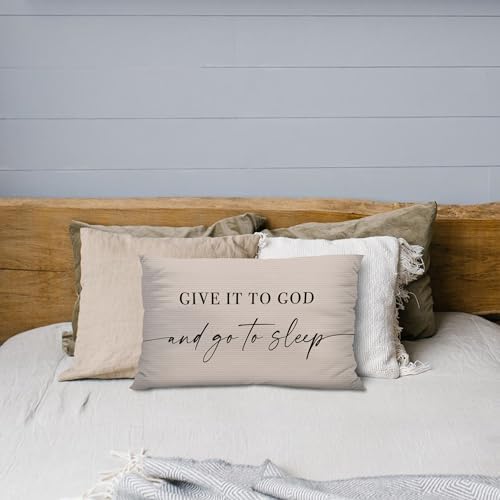 Knibeo Give It to God and Go to Sleep, Decorative Corduroy Pillows Cover - Image 6
