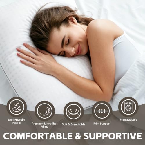 HIMOON Bed Pillows for Sleeping Set of 2, Queen Size Cooling Pillows 2 Pack - Image 2