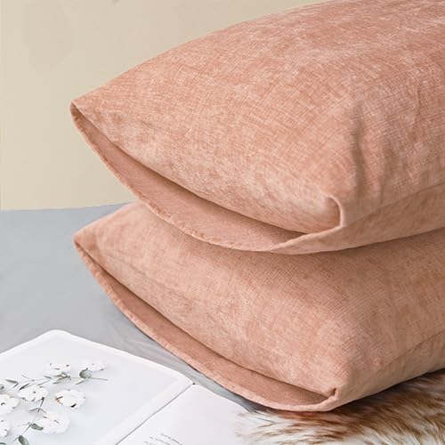 CaliTime Decorative Standard Throw Pillow Covers 26 X 20 Inches Dusty Pink - Image 4
