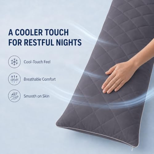 KISSKI Cooling Body Pillow Cover, Quilted Pillowcase - Image 6
