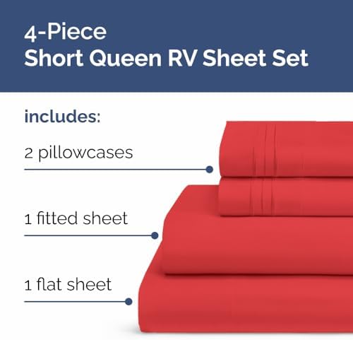 Short Queen Size 4 Piece Bed Sheet Set - Image 2