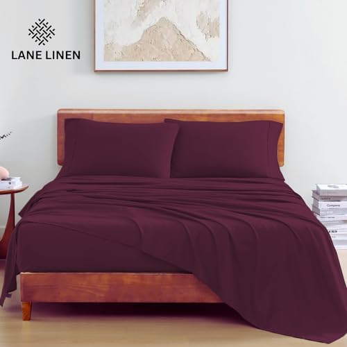 LANE LINEN Full Size Sheet Set 100% Organic Cotton Soft 4pc - Image 2