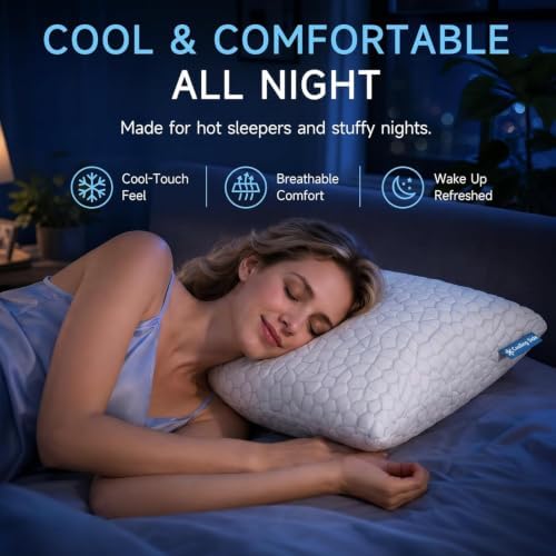 QUTOOL Cooling Pillow for Sleeping, CertiPUR-US Shredded Memory Foam Standard - Image 3