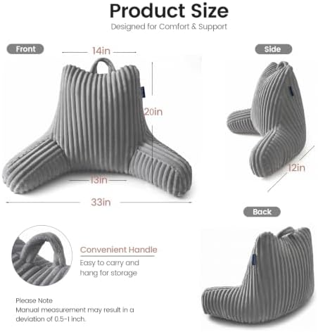 Reading Pillow for Sitting up in Bed, Adjustable Memory Foam Bed Rest Pillow - Image 2