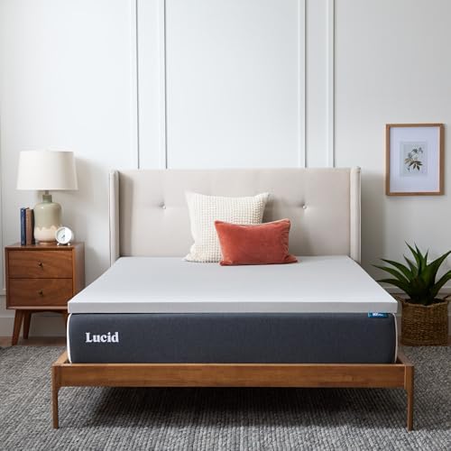 Lucid® 2" Bamboo Charcoal Memory Foam Topper – CertiPUR-US® – Queen by Lucid