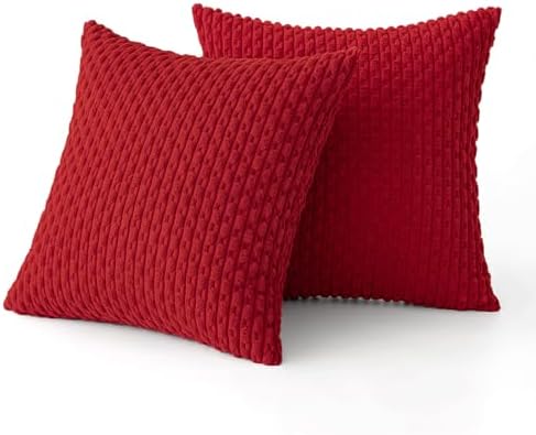 MIULEE Christmas Euro Sham Decorative Throw Pillow Covers 24x24 Red Textured - Image 6