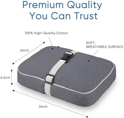Knee Pillow with Soft Strap for Side Sleepers, Grid - Image 2