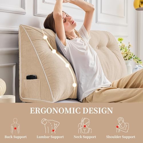 Sasttie Headboard Pillow Full, Wedge Pillow Headboard - Image 6