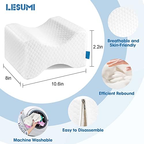 LESUMI Memory Foam Knee Pillow, Sleeping Leg Pillow, - Image 2