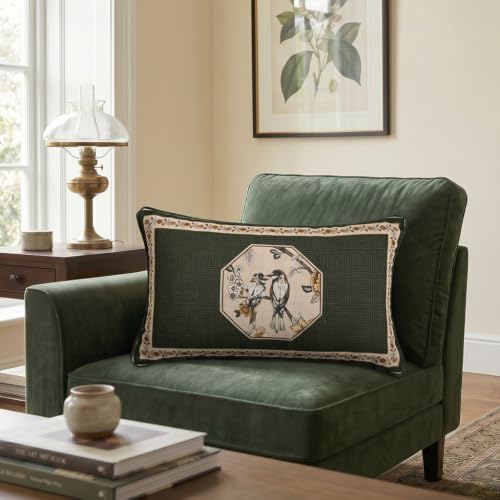 ISAENNE Vintage Linen Rectangle Throw Pillow Cover - Image 2