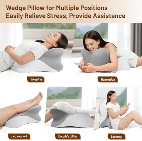 Memory Foam Ergonomic Wedge Pillow, Reading Pillow - Image 4
