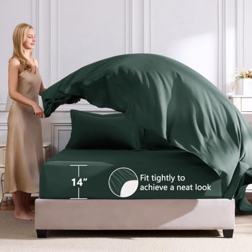 CozyLux Twin XL Comforter Set 68"x88" Forest Green - Image 5
