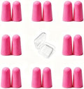 10 Pairs Rose Red Reusable Ear Plugs, 32dB NRR Noise Reduction, Washable by vvmotes
