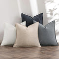 MIULEE Neutral Cream/Gray Boho Linen Pillow Covers 20x20 Inch Pack of 4 by MIULEE