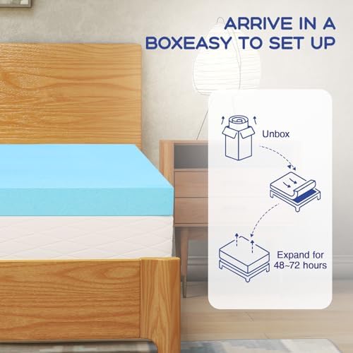 VALUXE Full Mattress Topper 4 Inch Cooling Gel Memory Foam - Image 5