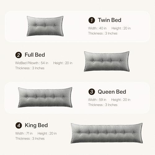 WOWMAX Headboard Pillow Queen Bolster Reading Pillow - Image 4