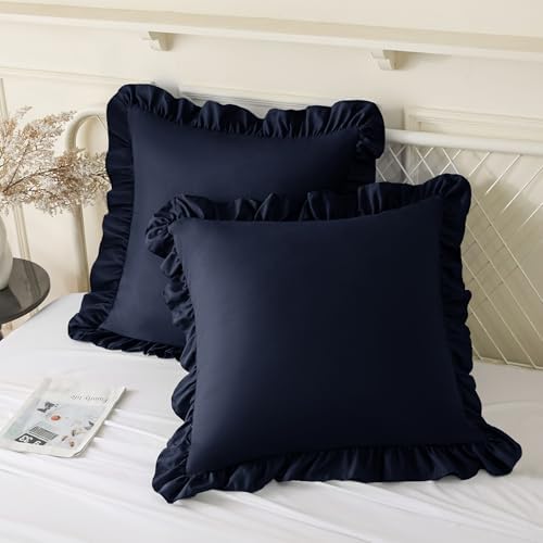 KKJIAF 2 Pack Ruffle Pillow Cases 24x24 Inches by KKJIAF