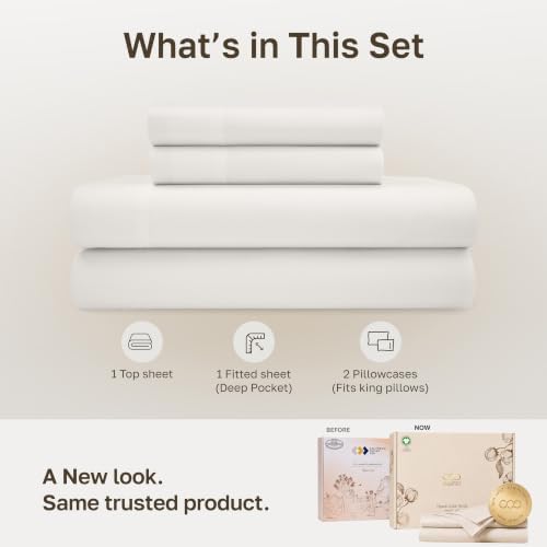 California Design Den 100% Organic Cotton King Sheets, True Ivory - Image 3