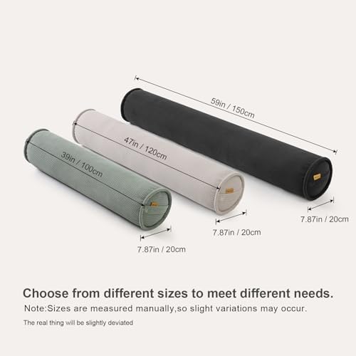 Long Bolster Pillow for Bed – Soft Corduroy Body Pillow for Adults, Ergonomic - Image 2