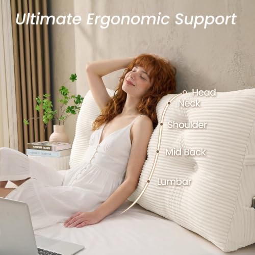 Sasttie Headboard Pillow Queen, Bed Wedge Pillow Headboard - Image 3
