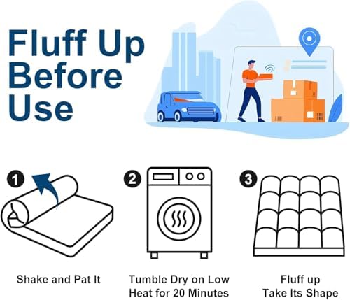 COONP Full Mattress Topper, Extra Thick Pillow Top Mattress Pad Cover - Image 6