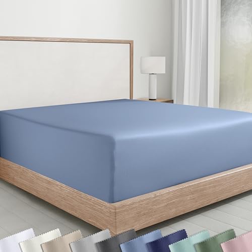 Soft Natural 100% Cotton Sateen Full Size Fitted Sheets by CaliforniaDesignDen