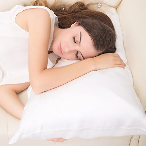 ALASKA BEAR Silk Pillowcase for Hair and Skin, 100% Mulberry Silk Pillow Cases Queen Size for Beauty and Cool Sleep, Scrunchy Gift Set, Natural White(1pc, Ivory)