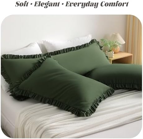 BEDSUM Standard Ruffled Pillow Shams - Image 2
