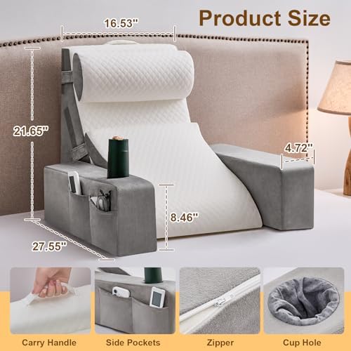 5pcs Reading Pillow for Adults Sitting in Bed – Back Pillow for Bed Sitting Up - Image 2