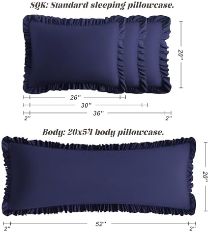 BEDSUM King Ruffled Pillow Shams - Image 3
