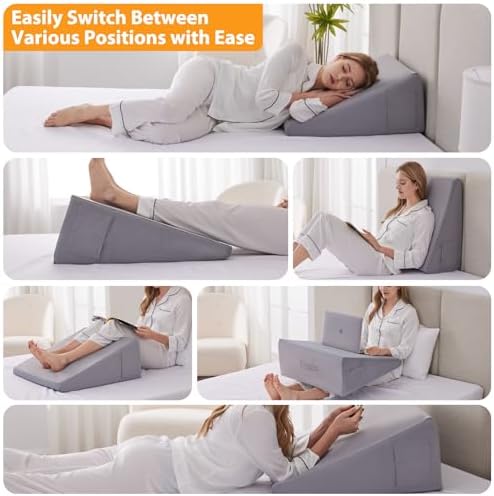 Ruqmuis Wedge Pillow for Sleeping, Triangle Incline Wedges for Acid Reflux - Image 3