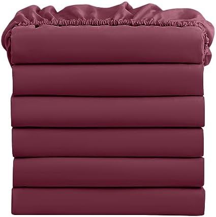 FreshCulture King Fitted Sheets, Bulk Pack of 6, Deep Pocket, Soft Microfiber by FreshCulture