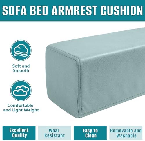 2 Pack Couch Arm Rest Pillow, High Density Foam Armrest Cushion, Removable & - Image 4