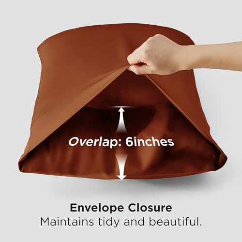 Bedsure Burnt Orange Pillow Cases Queen Set of 2, Rayon Derived from Bamboo - Image 6