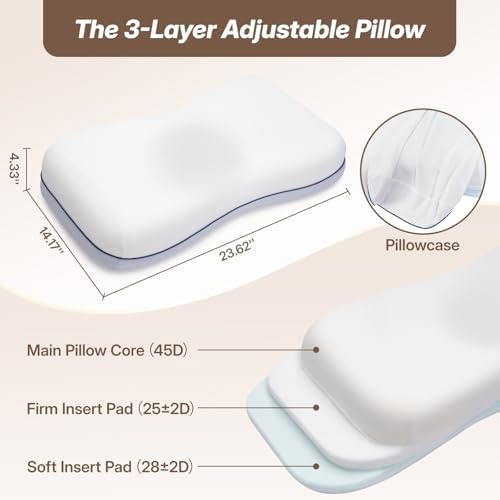 Cervical Neck Pillow, Adjustable Memory Foam - Image 2