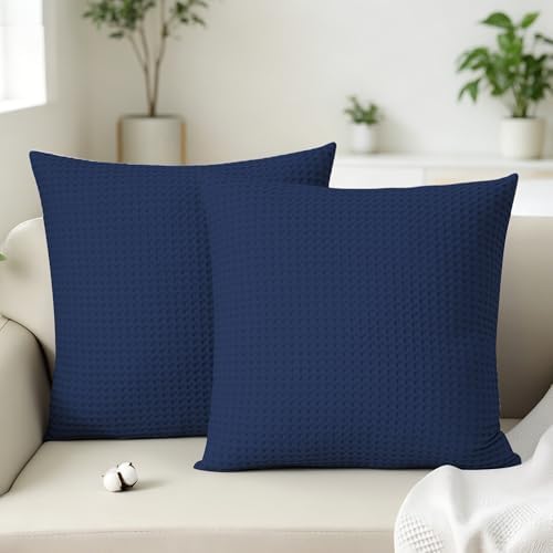 100% Cotton Waffle Weave Throw Pillow Covers Set of 2 - Image 7