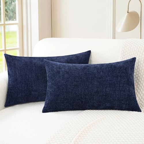 CaliTime Decorative Couch Throw Pillow Covers 26 X 16 Inches Navy Blue by CaliTime