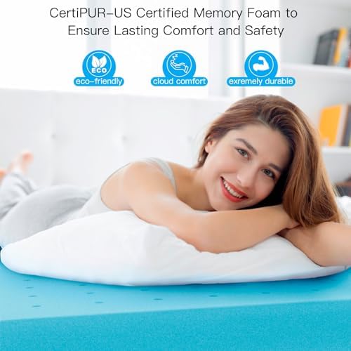 Airensky 3 Inch Memory Foam Mattress Topper, Cooling Gel High Density - Image 4