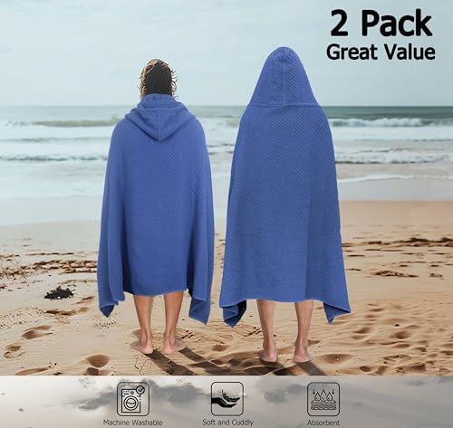 COTTON CRAFT Hooded Bath Towel for Adults – 2 Pack 100% Cotton Bath Sheet - Image 2
