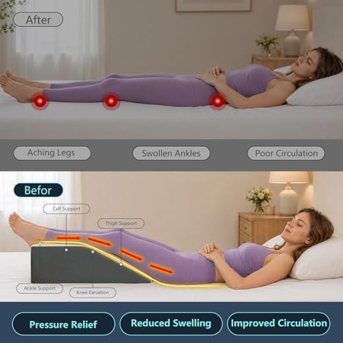 Yojoker Leg Elevation Pillow Blood Circulation, Memory Foam Wedge Pillow - Image 2