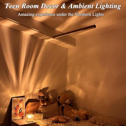 Aurora Projector Light, 16-Color Ambient Lighting Room Decor, Wood Base - Image 3