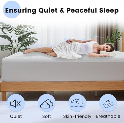 Waterproof Mattress Pad California King, Quilted Fitted Mattress Protector - Image 2