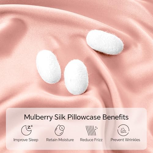 INFIIXSO Mulberry Silk Body Pillow Pillowcase, Rose Pink - Image 2