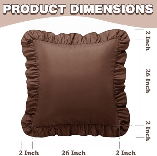 KKJIAF 2 Pack Ruffle Pillow Cases 26x26 Inches - Image 3